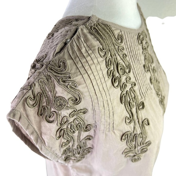 Free People Tan / Nude Embroidered Quills Cropped Top Size Small - Picture 7 of 16